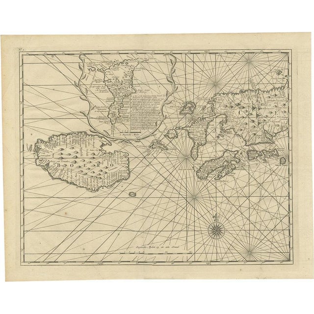 Early 18th Century Antique Map of Ambon and Boero by Valentijn, 1726 For Sale - Image 5 of 5