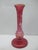 Mary Gregory Czech Red Glass Painted Enamel Boy With Bird Skinny Bud Vase For Sale - Image 4 of 10