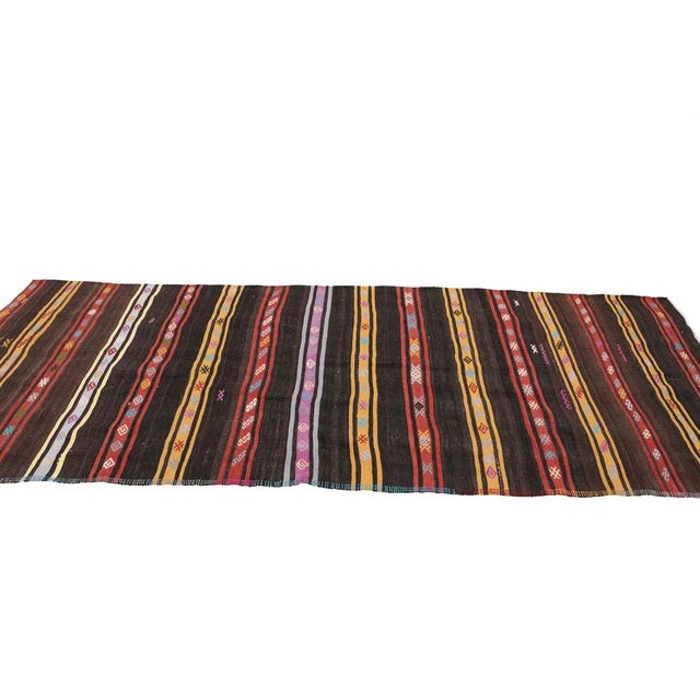 Mid 20th Century Striped Vintage Kilim Runner For Sale - Image 4 of 7