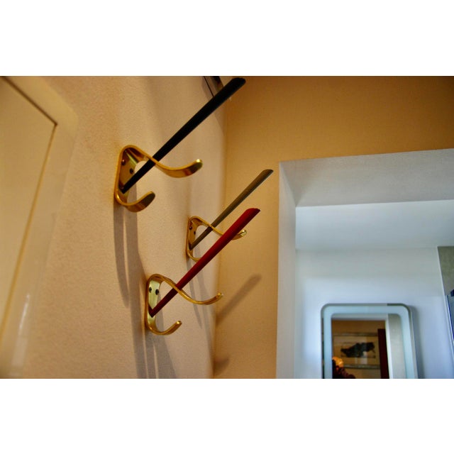 Contemporary Vintage Wall-Mounted Coat Racks from Karl Aubock, 1950, Set of 3 For Sale - Image 3 of 9