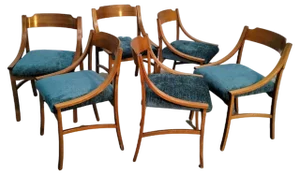 Wooden Dining Chairs in the style of Ico Parisi for Cassina, 1970s, Set of 6