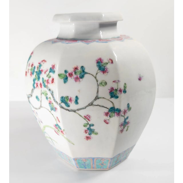 Early 20th Century Chinese Republic Period Famille Rose Faceted Jar or Vase For Sale In New York - Image 6 of 18