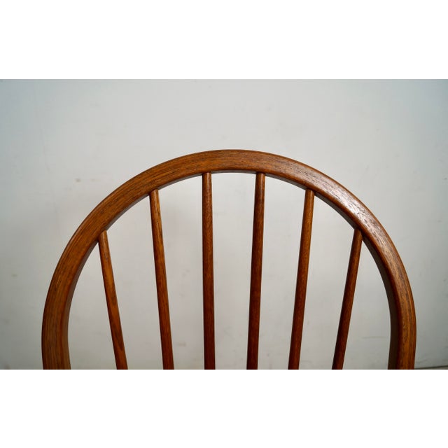 Brown 1970’s Mid-Century Danish Modern Teak Windsor Chair For Sale - Image 8 of 12
