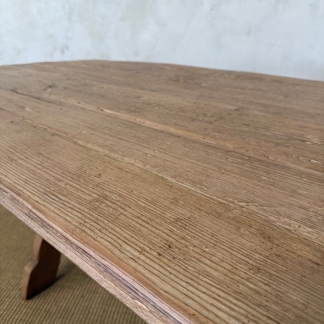 Chestnut Costa 96” Reclaimed Pine Oval Dining Table in Vintage Natural For Sale - Image 8 of 11