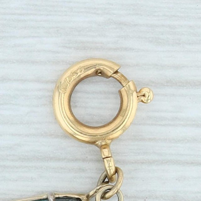 Cultured Pearl Indicolite Charm 18k Gold Gemstone Drop Nordstrom Pendant For Sale - Image 4 of 5