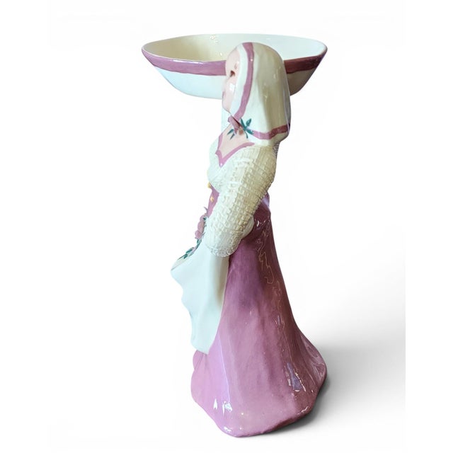 Hedi Schoop Mid Century Modern Ceramic Woman Figurine, c1950s. Chips to rear of bowl/dish (see photos). Measures 11.5...