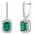 Modern Natural 1.90cts Emerald & 0.72cts Diamond Earring in 14k White Gold For Sale - Image 3 of 8