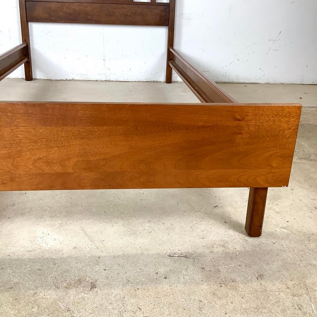 Brown Vintage Walnut Twin Size Bed Frame For Sale - Image 8 of 12