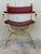 About Pair of beautiful 1980s Italian chrome gold and red leather Savonarola director's chair in perfect conditions, with...