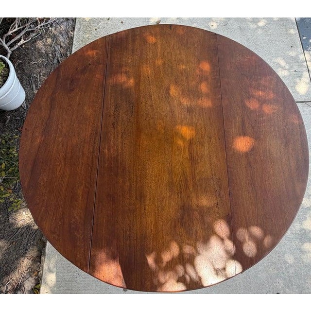 Folk Art 19thc Walnut Drop Leaf Table From Ohio For Sale - Image 3 of 12