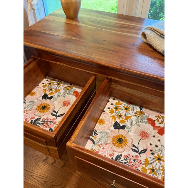 Completely Restored Solid Acacia Dresser Attributed to Nadeau For Sale - Image 4 of 10