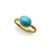 Modern 1990s 24k Gold Handmade Persian Turquoise Cabochon Ring, Size 7.5 For Sale - Image 3 of 10