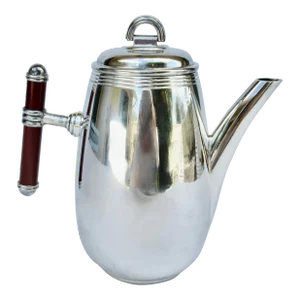 Vintage C.1980's Christofle "Laque De Chine" Collection Silverplate Lidded Tea Pot Server