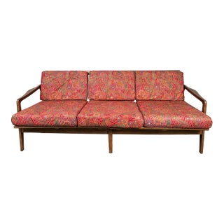 Mid 20th Century Vintage Floral Three-Seat Sofa For Sale