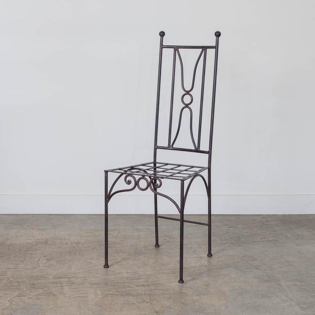 Neoclassical Late 20th Century French Neoclassical Iron Dining Chairs, Set of 6 For Sale - Image 3 of 15