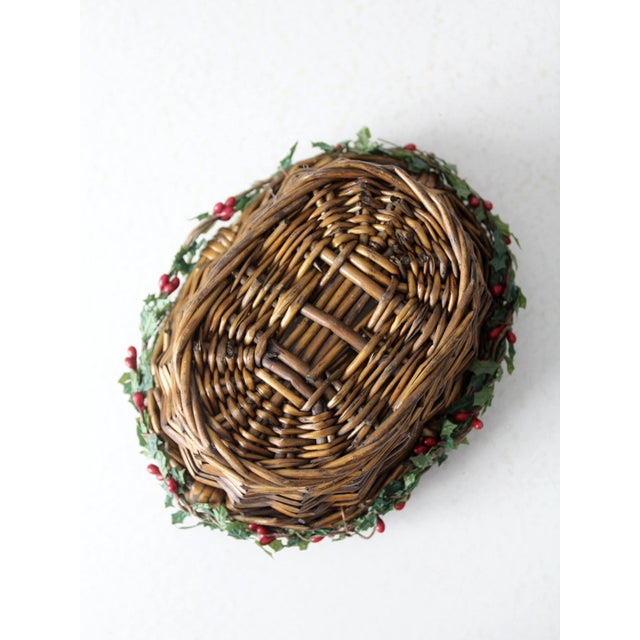 Vintage Wicker Christmas Basket Chairish