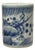 3.75" Vintage Fade Blue White Graphic Small Porcelain Holder For Sale