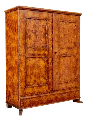 19th Century Swedish Traditional Ragwork Pine Cupboard, 1860