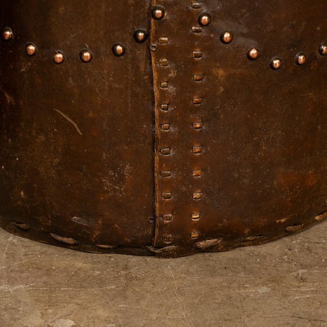 Antique Edwardian Vellum Clad Metal Lined Log Bucket, 1910 For Sale - Image 12 of 17