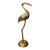 Vintage Handcrafted Brass Crane Sculpture, Mid-Century Modern Hollow Brass Heron Statue For Sale