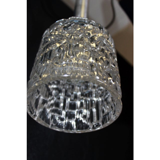 Silver Vintage Pendant Light with 3 Glass and Chrome Elements, 1960s For Sale - Image 8 of 11