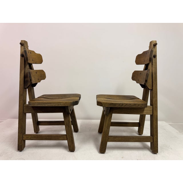 Brutalist Dining Chairs in Oak, 1960s, Set of 6 For Sale - Image 6 of 18