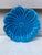 Mid-Century Modern Large French Mid-Century Blue Majolica Flower Plate Charolles For Sale - Image 3 of 5