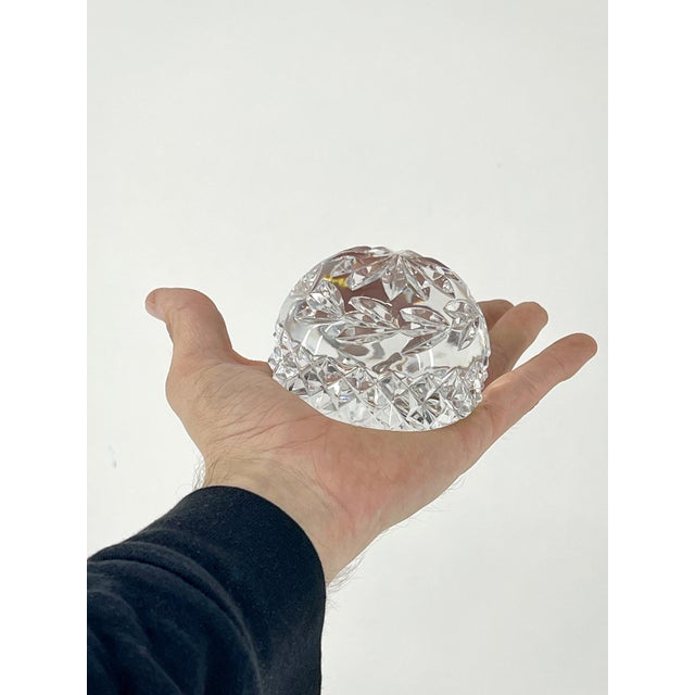Vintage Cut Crystal Paper Weight & Decorative Box For Sale - Image 12 of 12