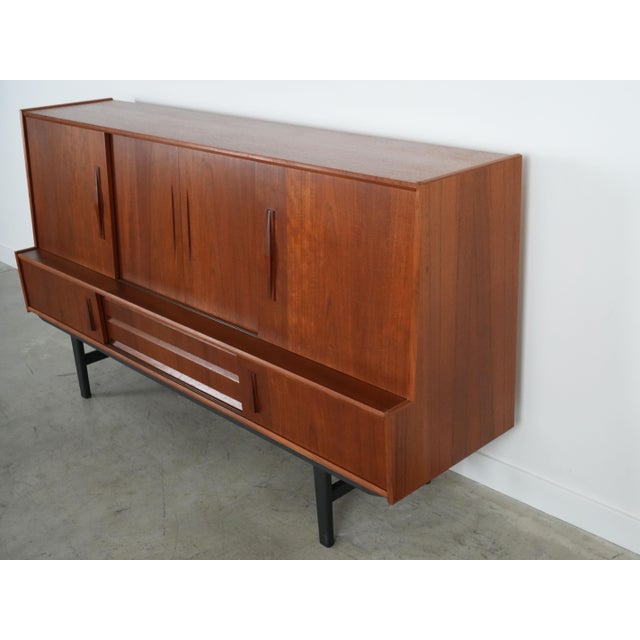 Wood Danish Teak Highboard, Denmark, 1970s For Sale - Image 7 of 16