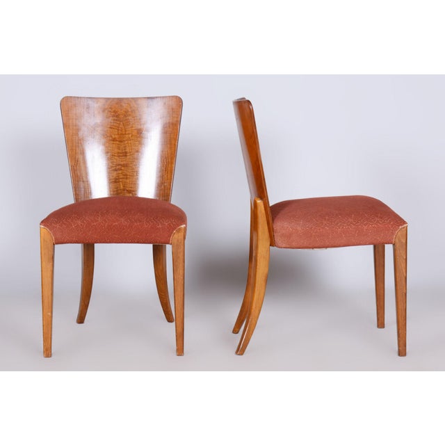 Brown Art Deco Beech Dining Chairs by Jindřich Halabala for Up Závody, Czechia, 1940s, Set of 4 For Sale - Image 8 of 11
