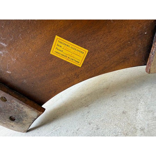 Theodore Alexander Empire Style Solid Mahogany Pedestal With Brass Gallery For Sale - Image 10 of 12