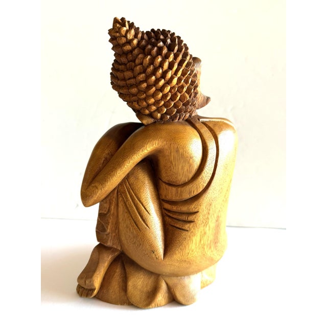 Wood Wood Carving of "Resting Buddha" From Bali For Sale - Image 7 of 14
