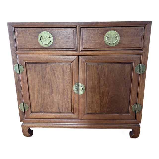 Vintage Chinese Solid Mahogany Ming Style Accent Cabinet For Sale