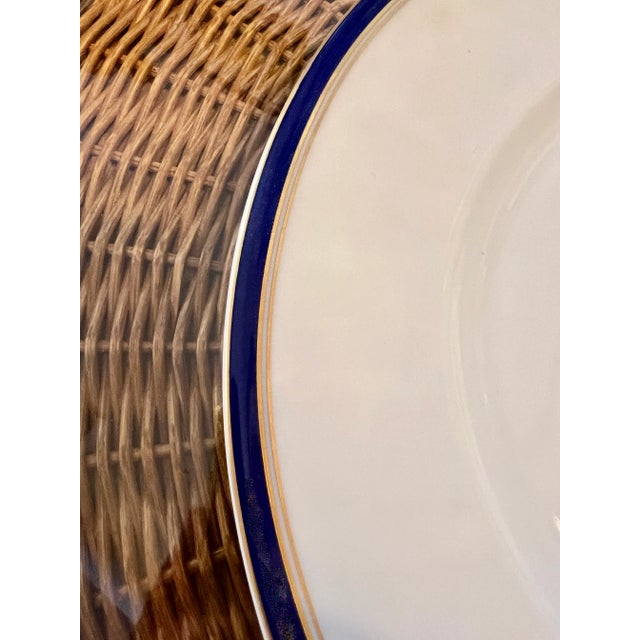 Diplomat Ceralene by Raynaud & Co. Limoges France 6 Pc Place Setting + Extra Pieces - Cobalt Blue & Gold Trim For Sale - Image 10 of 12