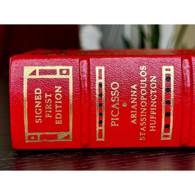Late 20th Century Picasso Leather-Bound and Gilded Book Autographed by Ariana Huffington For Sale - Image 5 of 12