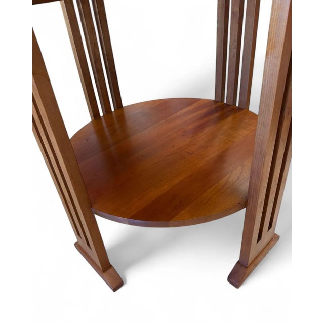 Wood Stickley Furniture Round Mission Side Table For Sale - Image 7 of 12