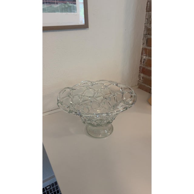 Barovier e Toso Mid 20th Century Murano-Style Lattice Blown Glass Bowl For Sale - Image 4 of 6
