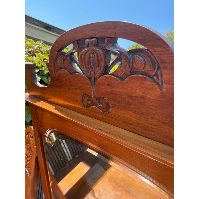 Mid 20th Century Vintage Carved Wood Dresser With Mirror For Sale - Image 5 of 8