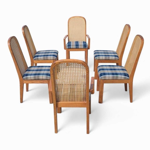 Postmodern Cane Back Dining Chairs by Douglas, Set of 6, 1980s For Sale - Image 15 of 18