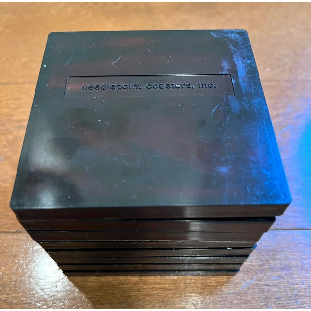 Vintage Needlepoint Shell Coasters - Set of 8 For Sale - Image 4 of 13