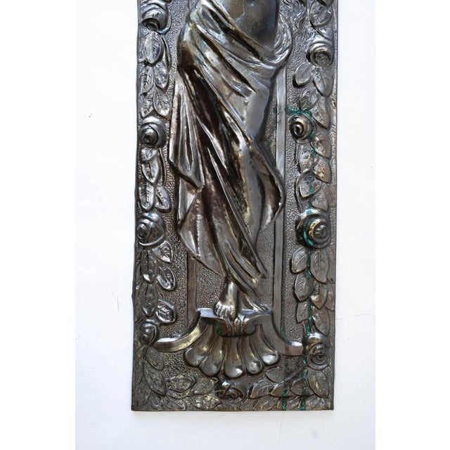 Metal Jugendstil Brass Relief with Floral Motif, 1908 For Sale - Image 7 of 10