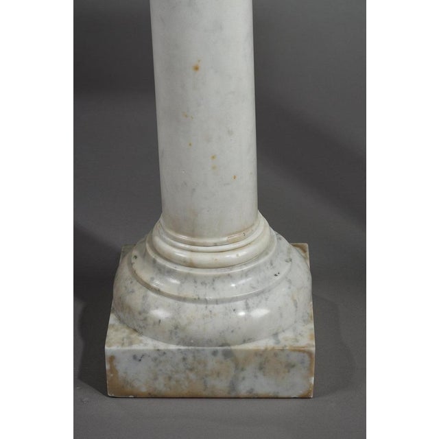 White Marble Columns, 1880, Set of 2 For Sale - Image 9 of 13