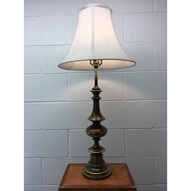 Solid Brass Bulbous Table Lamp With Shade From Westwood For Sale - Image 13 of 14