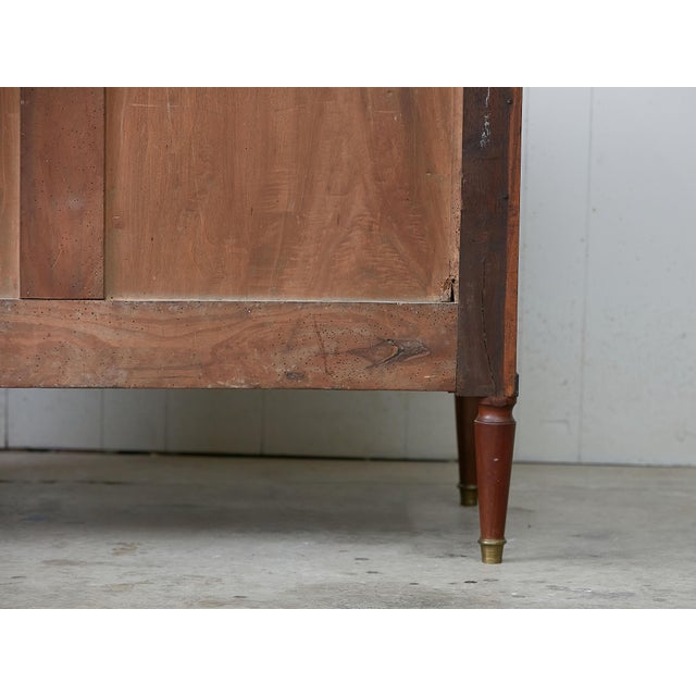 French French 19th Century Walnut Three-Drawer Commode with Grey Marble Top For Sale - Image 3 of 12