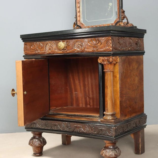 Walnut and Walnut Burl Nightstands, Set of 2 For Sale - Image 5 of 13