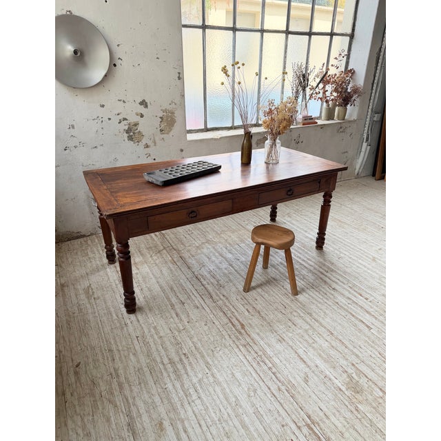 Antique Farmhouse Table in Walnut, 1900s For Sale - Image 9 of 18
