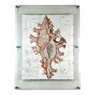 Lace Murex — Hand Textured Pink Seashell Art For Sale