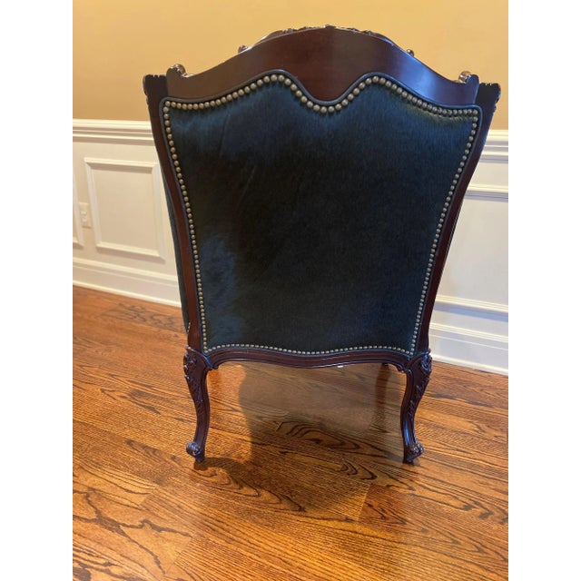 2000 - 2009 Hancock and Moore Wood Framed Upholstered Chairs With Nailheads - Set of 2 For Sale - Image 5 of 12