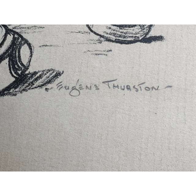 Indian Mid 20th Century Eugene Thurston (1896–1993) Hand-Signed Lithograph "Indian Pottery Maker" For Sale - Image 3 of 5