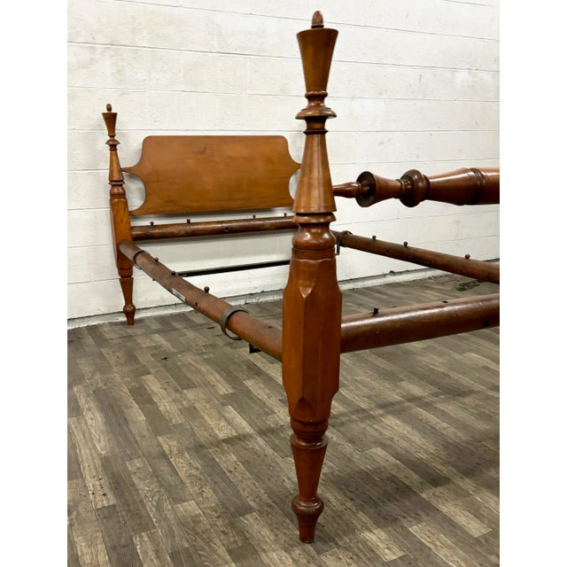 Antique Twin or 3/4 Size Rope Poster Bed For Sale - Image 4 of 10